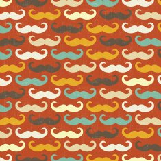 retro seamless pattern with mustache N7