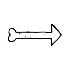 cartoon bone direction sign N4