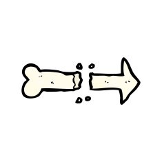 cartoon bone direction sign N5