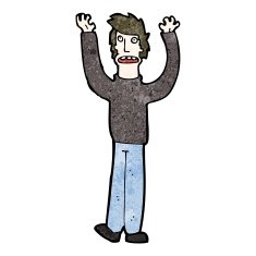 cartoon frightened man N162
