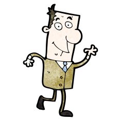 cartoon waving man N107