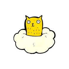cartoon cat on cloud N4