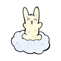 cartoon rabbit on cloud N7