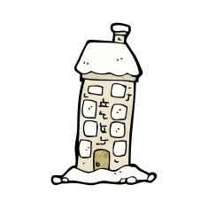 cartoon snowy house N3