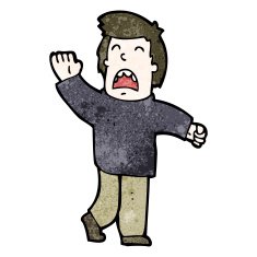 cartoon man calling out N8