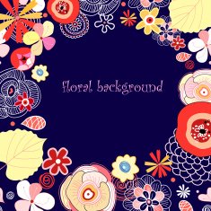 Abstract background doodle floral pattern N2