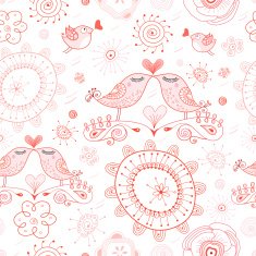 Abstract background doodle bird pattern N5