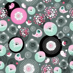 Abstract background doodle bird pattern N8