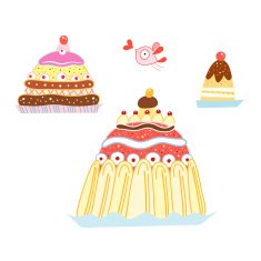 Cute doodle cakes