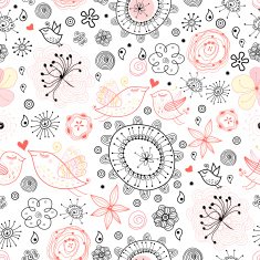 Abstract retro floral pattern N3