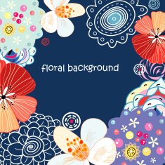 Abstract retro floral pattern N9