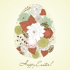 stylized easter egg made from flowers