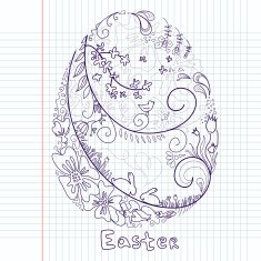 Easter egg with floral elements N10