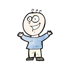 cartoon grinning doodle man N2