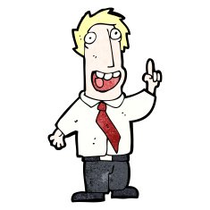 cartoon office man with crazy idea N17