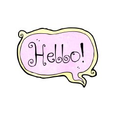 cartoon decorative hello sign N2
