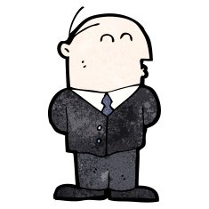 cartoon businessman in suit N10