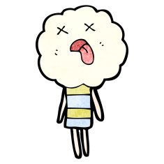 cute cloud head creature cartoon N10