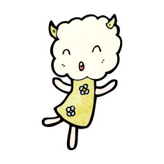 cute cloud head creature cartoon N11