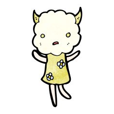 cute cloud head creature cartoon N12