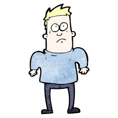 Cartoon Man Shrugging Shoulders N105