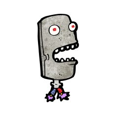 cartoon robot head N115
