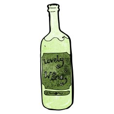 cartoon wine bottle N42