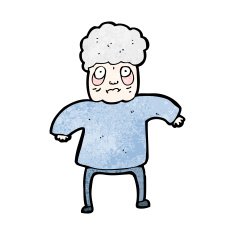 cartoon old woman N18