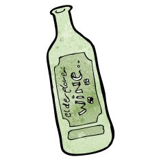 cartoon wine bottle N44