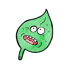 cartoon leaf with face N16
