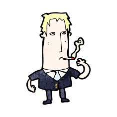 Cartoon Man Smoking N8