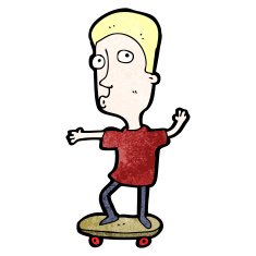 Cartoon Boy On Skateboard N29