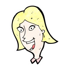happy female face cartoon N2
