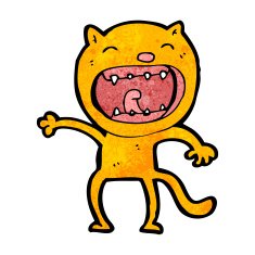 funny cartoon cat N255