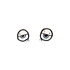 tired cartoon eyes symbol N2