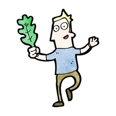 cartoon man with leaf N11