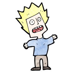 cartoon frightened man N165