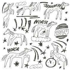 horses doodles