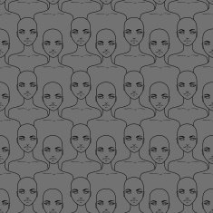 Abstract seamless background with girls mannequins