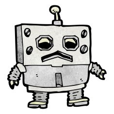 cartoon funny robot N128
