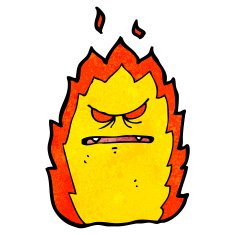 spooky flame monster cartoon N5