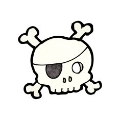 cartoon pirate skull symbol N9