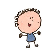 retro cartoon happy doodle woman N3