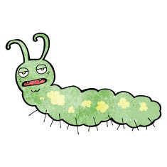 cartoon happy caterpillar N4