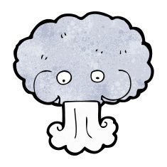 Cartoon Cloud Blowing Wind N10