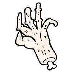 cartoon gross severed hand N7