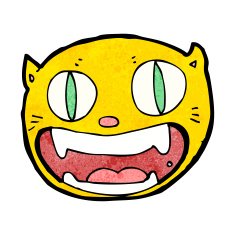 cartoon happy cat face N2