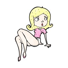 cartoon woman in shorts N2