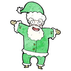cartoon green santa claus