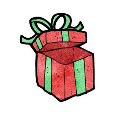cartoon christmas present N87